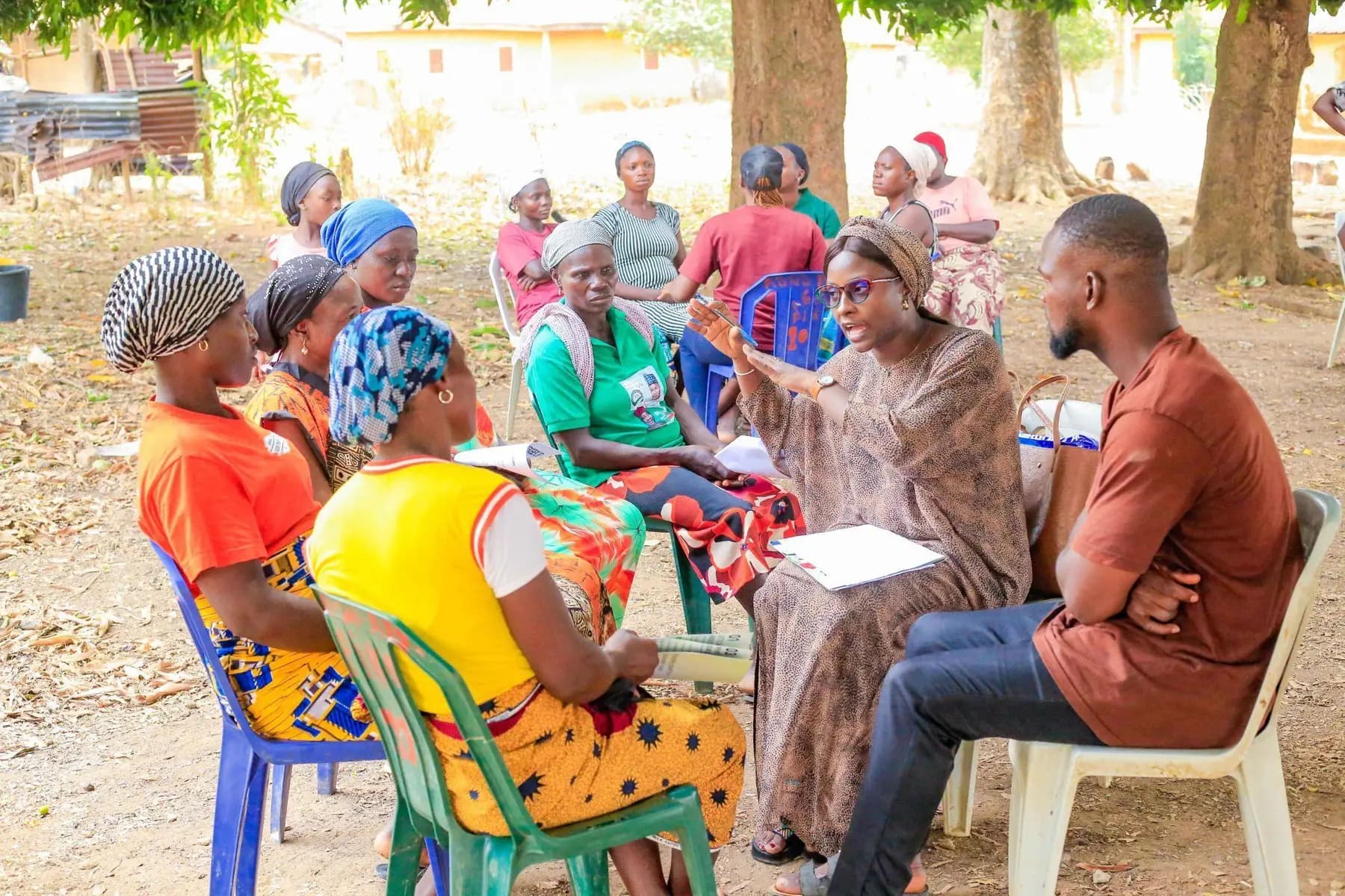 Women and ZiRA team members in a Piko Village focus group discussion