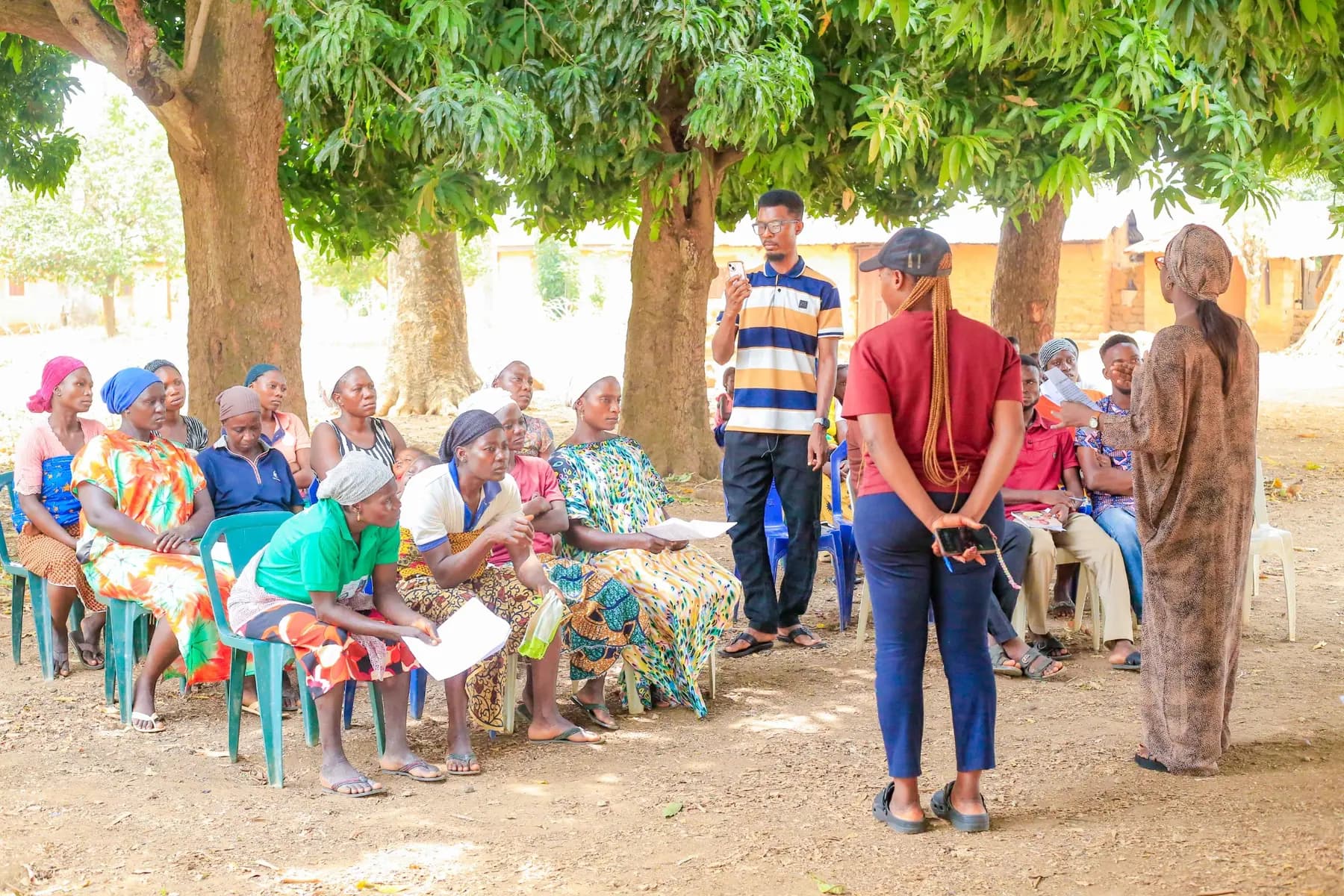 ZiRA team engaging women during the Piko Village clean cooking outreach